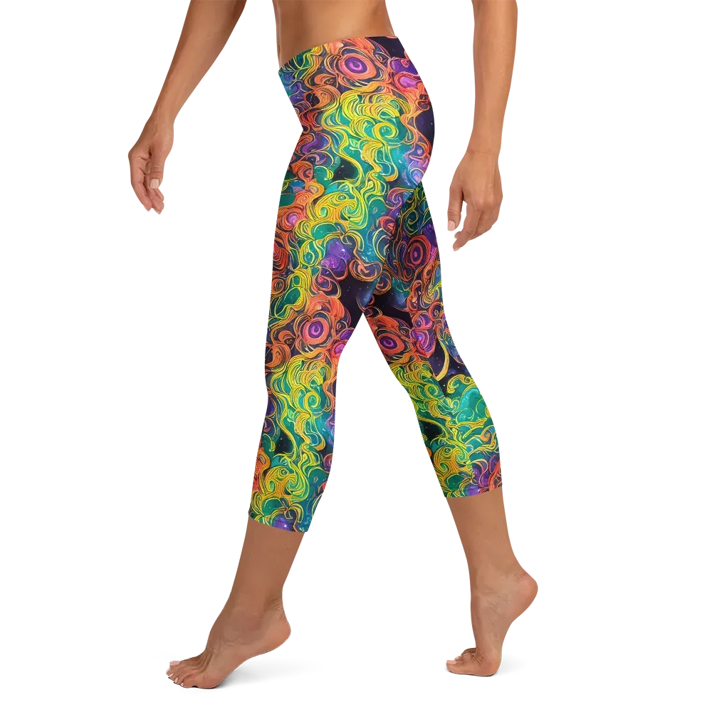 Cosmic Swirl on Capri Leggings — Left