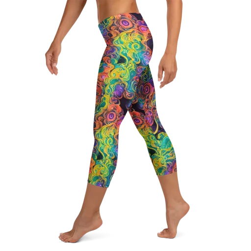 Cosmic Swirl on a Capri Leggings