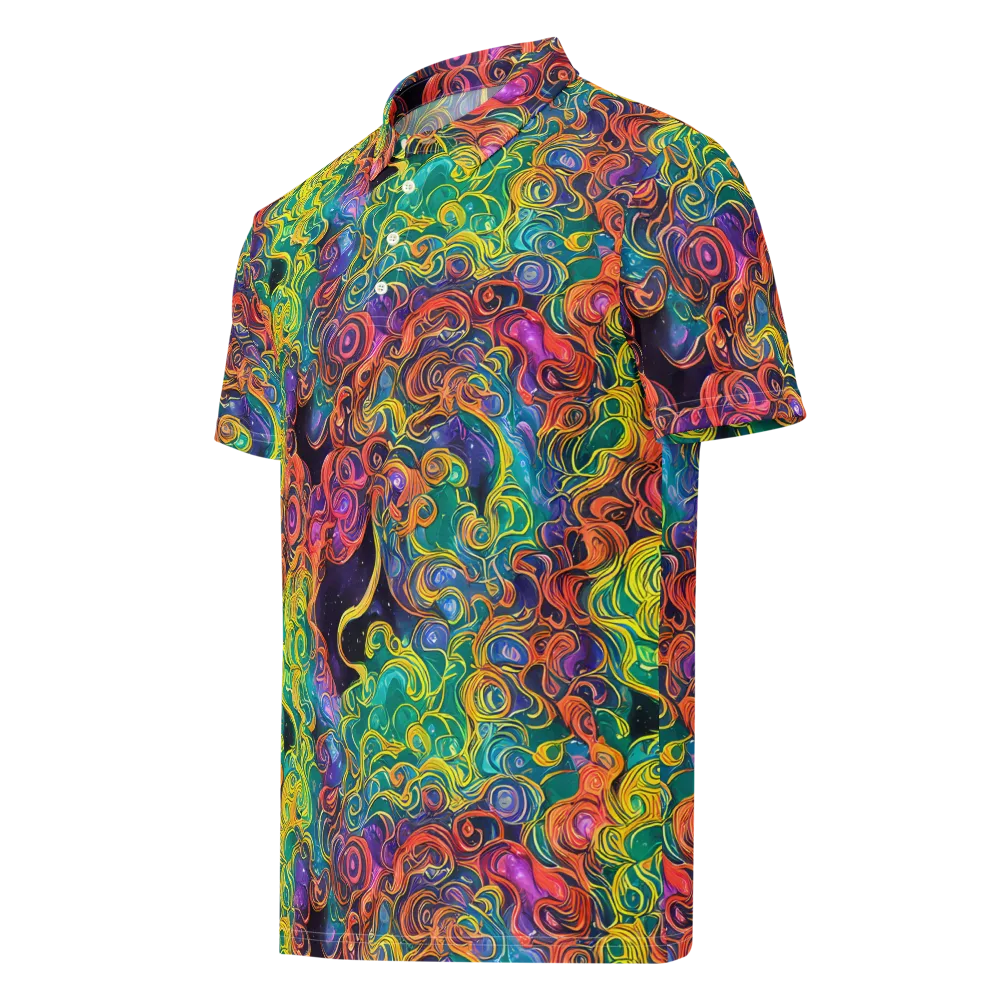 Cosmic Swirl on Men's Slim Fit Polo Shirt — Left Front
