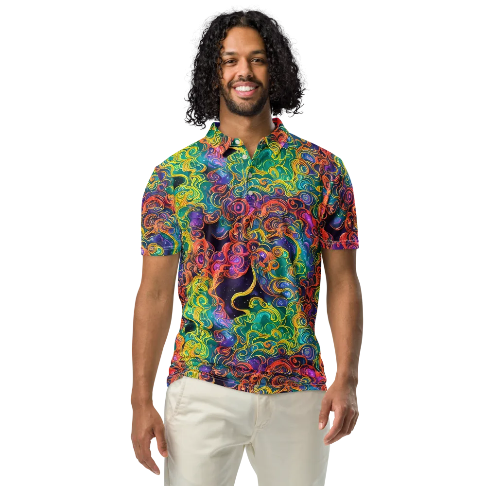 Cosmic Swirl on Men's Slim Fit Polo Shirt — Front