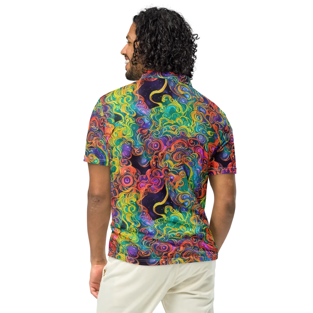 Cosmic Swirl on Men's Slim Fit Polo Shirt — Back