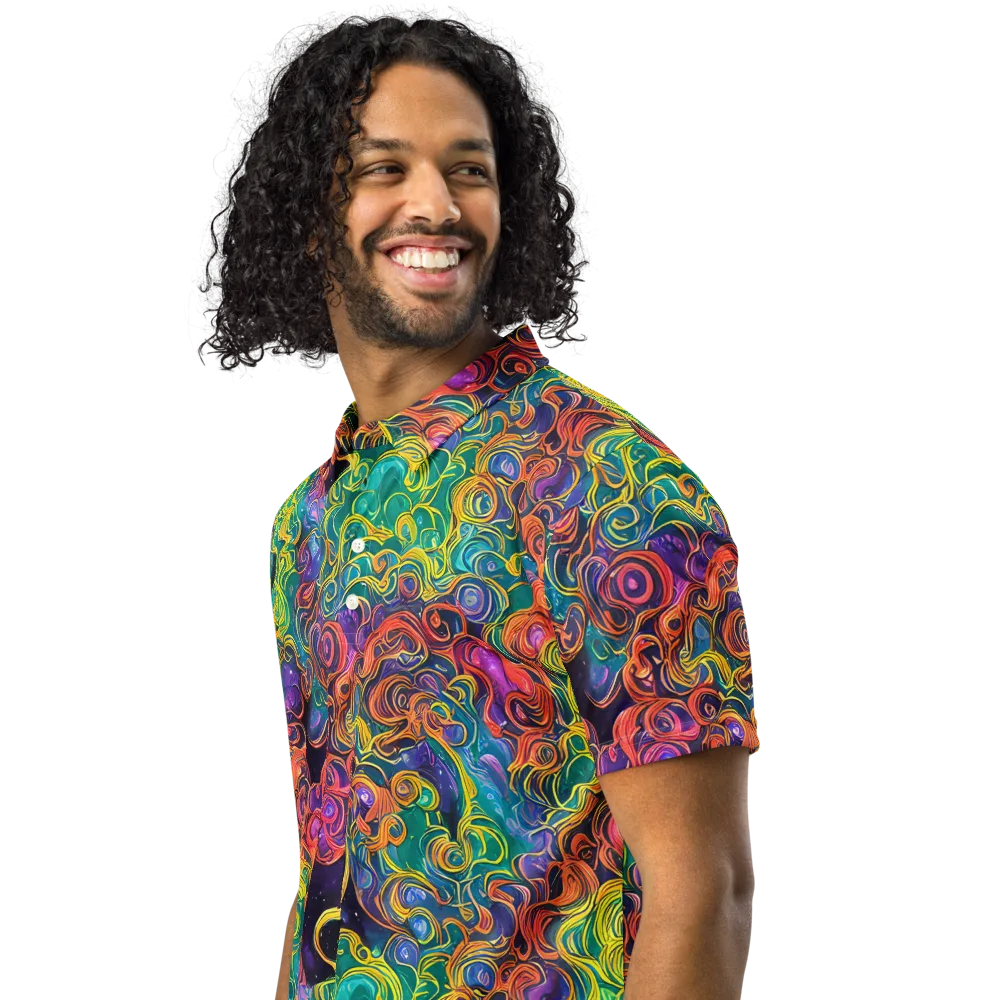 Cosmic Swirl on Men's Slim Fit Polo Shirt — Left Front