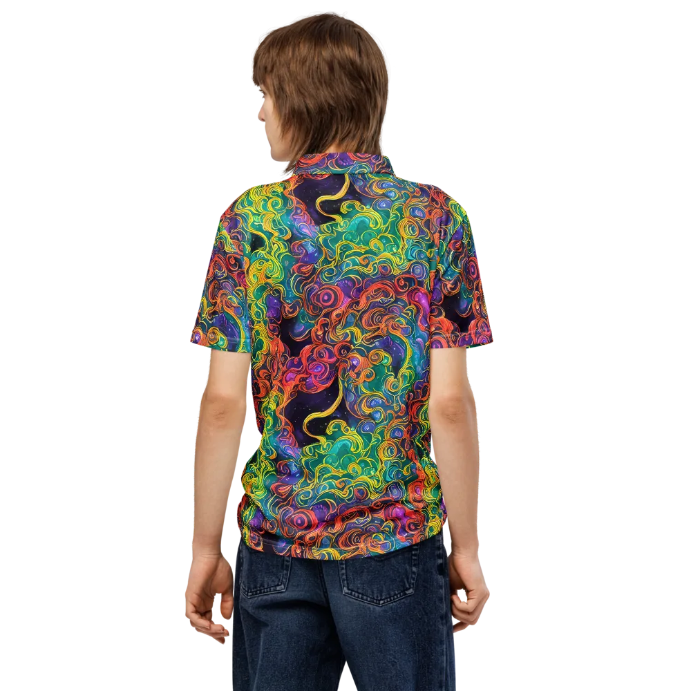 Cosmic Swirl on Men's Slim Fit Polo Shirt — Back