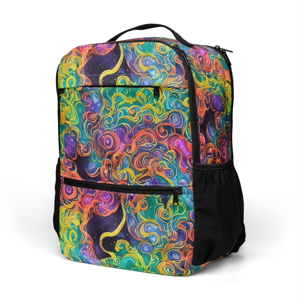 Cosmic Swirl on Utility Backpack — Left Front