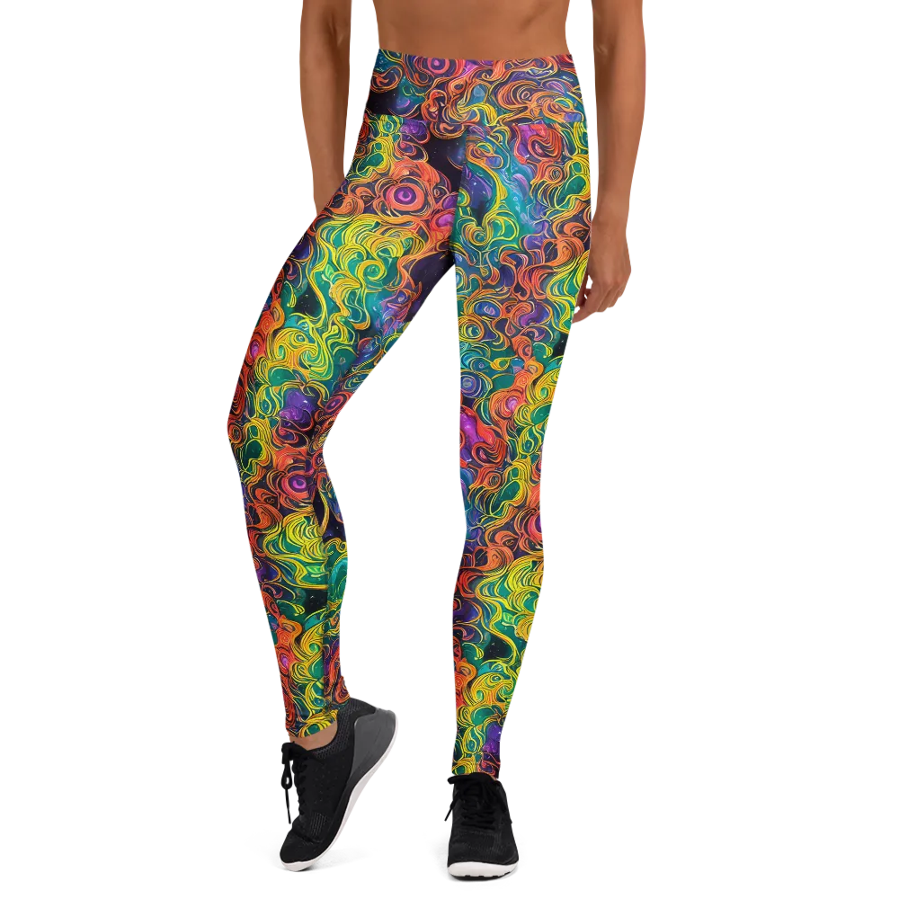 Cosmic Swirl on Yoga Leggings — Front