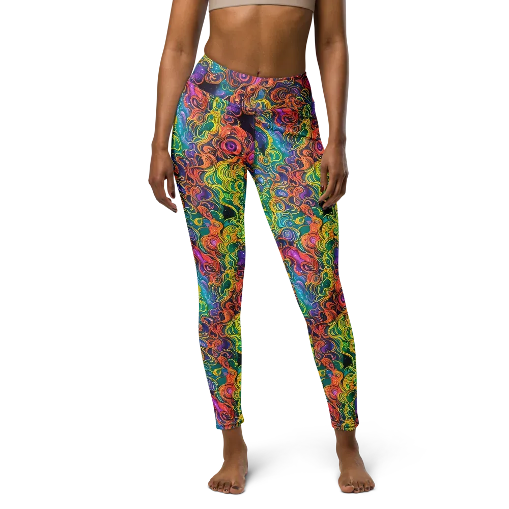 Cosmic Swirl on Yoga Leggings — Front