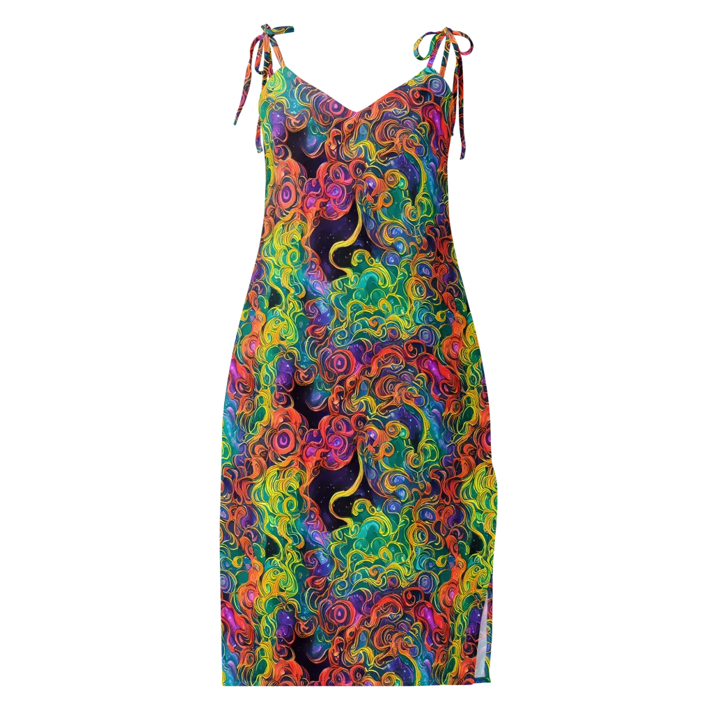 Cosmic Swirl on Slip Dress — Front