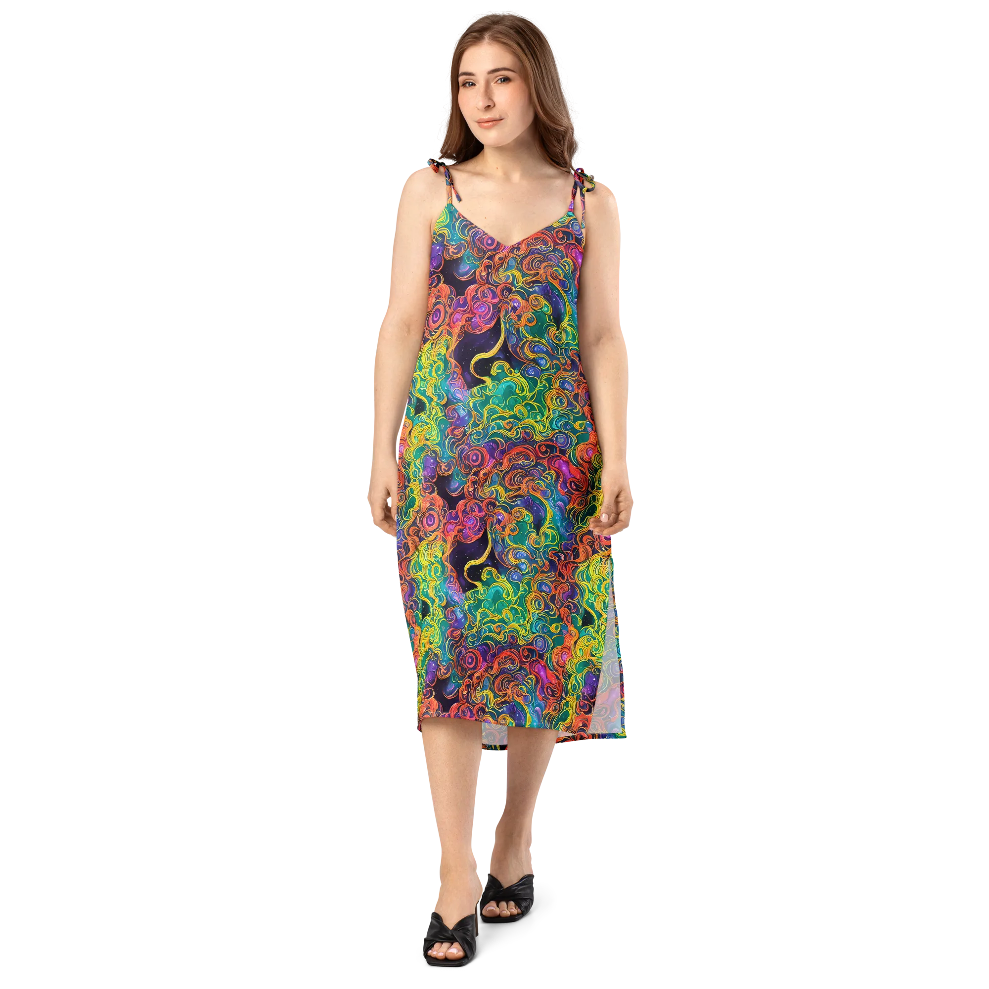 Cosmic Swirl on Slip Dress — Front