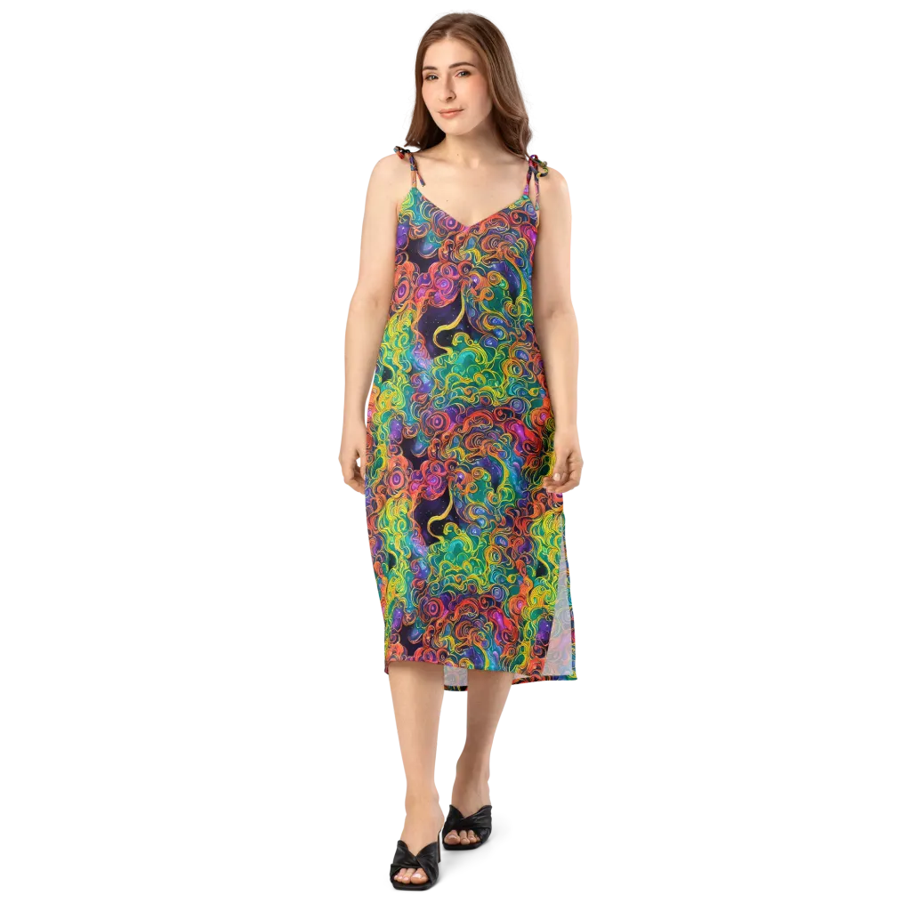 Cosmic Swirl on Slip Dress — Front