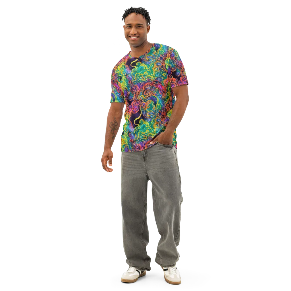 Cosmic Swirl on Men's Cotton Crew Neck T-Shirt — Front