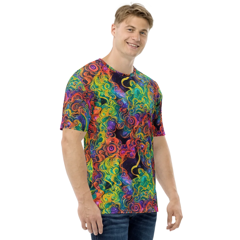 Cosmic Swirl on Men's Crew Neck T-Shirt — Right