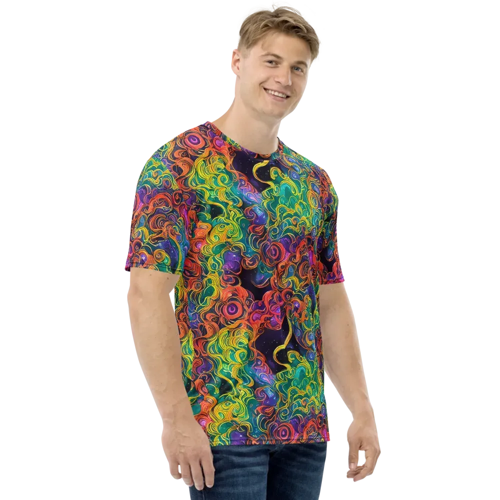 Cosmic Swirl on Men's Crew Neck T-Shirt — Right