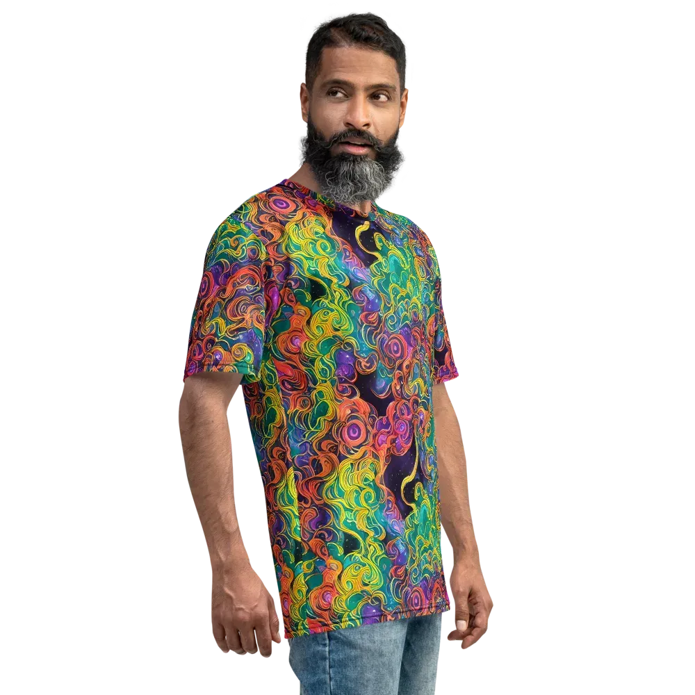 Cosmic Swirl on Men's Crew Neck T-Shirt — Right