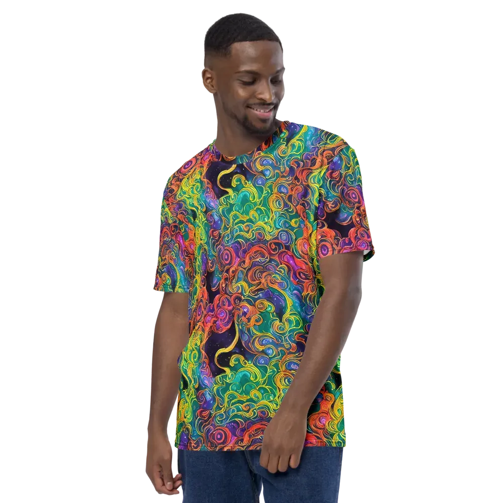 Cosmic Swirl on Men's Crew Neck T-Shirt — Left