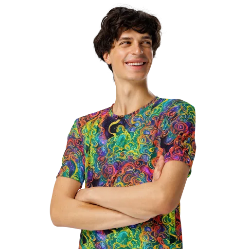 Cosmic Swirl on a Men's Crew Neck T-Shirt
