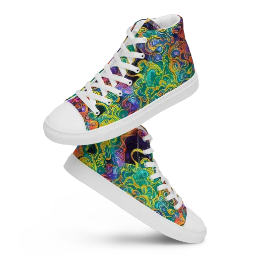 Cosmic Swirl on a Men's High Top Canvas Shoes
