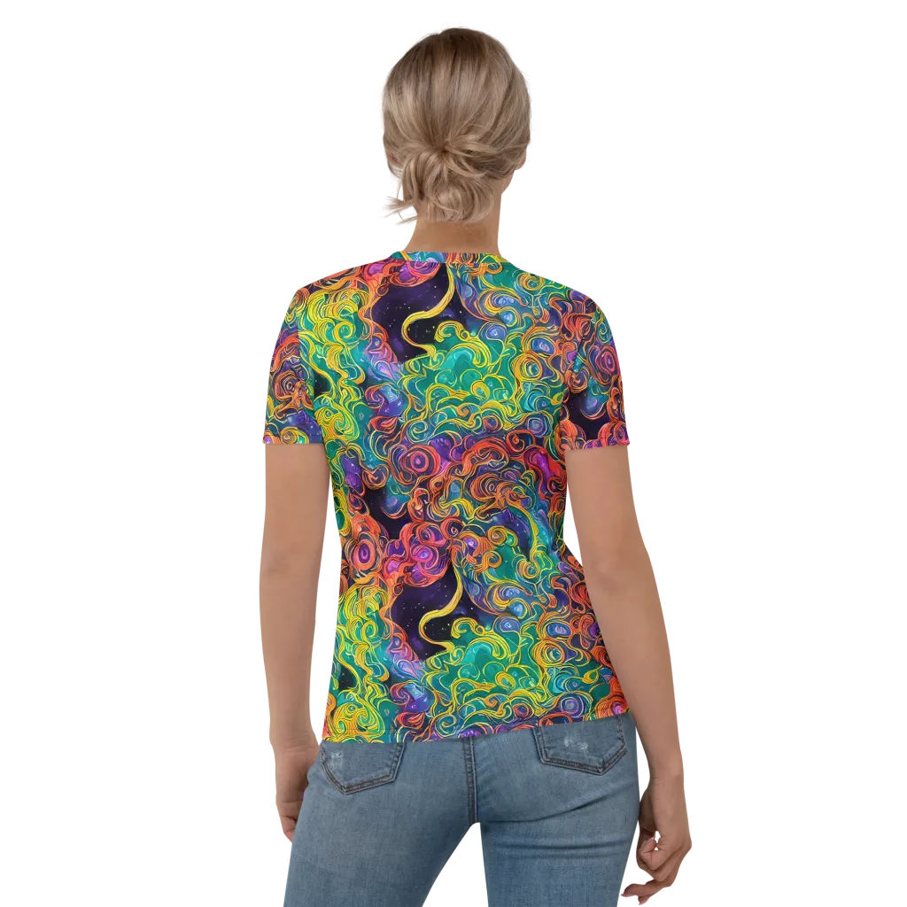 Cosmic Swirl on Women's Crew Neck T-Shirt — Back