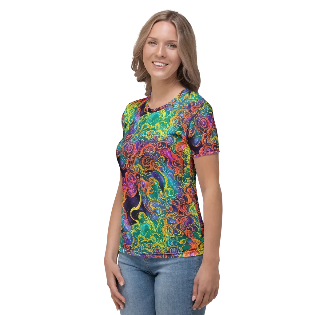 Cosmic Swirl on Women's Crew Neck T-Shirt — Left