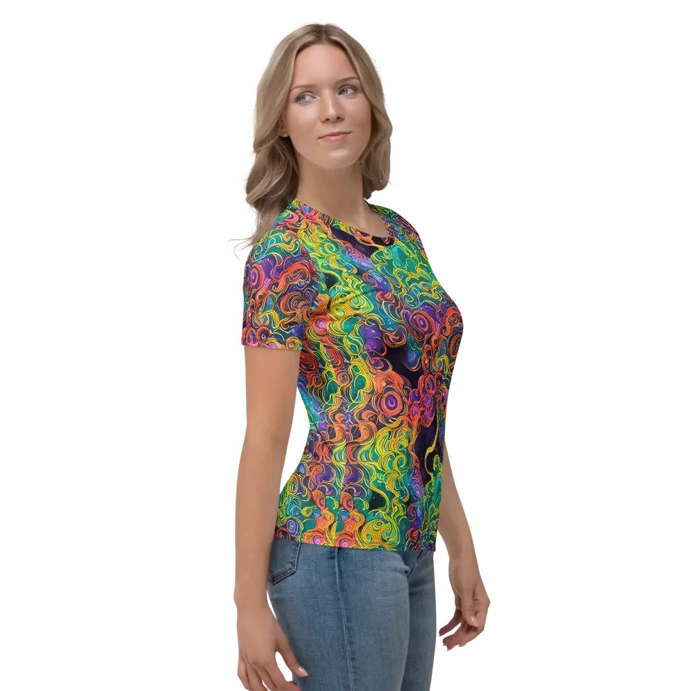 Cosmic Swirl on Women's Crew Neck T-Shirt — Right