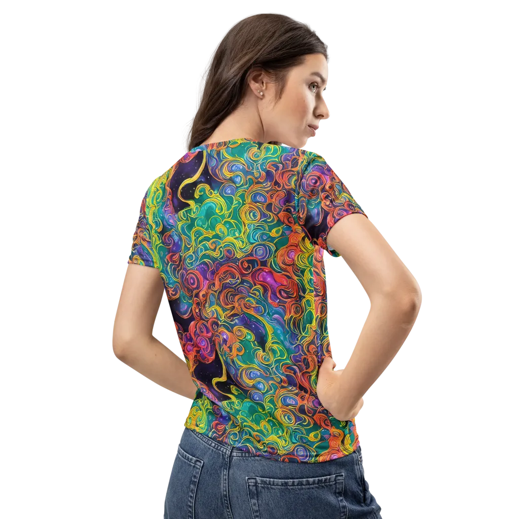 Cosmic Swirl on Women's Crew Neck T-Shirt — Back