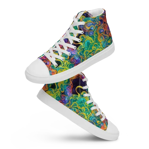 Cosmic Swirl on a Women's High Top Canvas Shoes