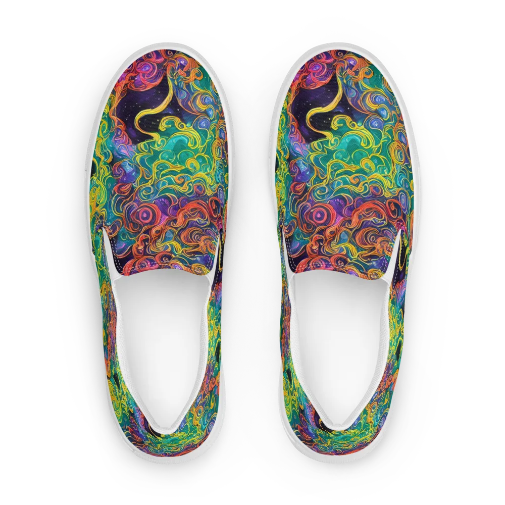 Cosmic Swirl on Men's Slip-On Canvas Shoes — Front