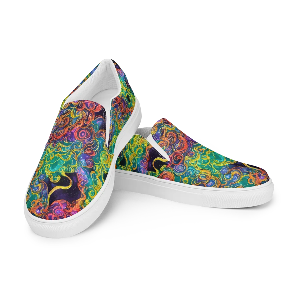Cosmic Swirl on Men's Slip-On Canvas Shoes — Left Front