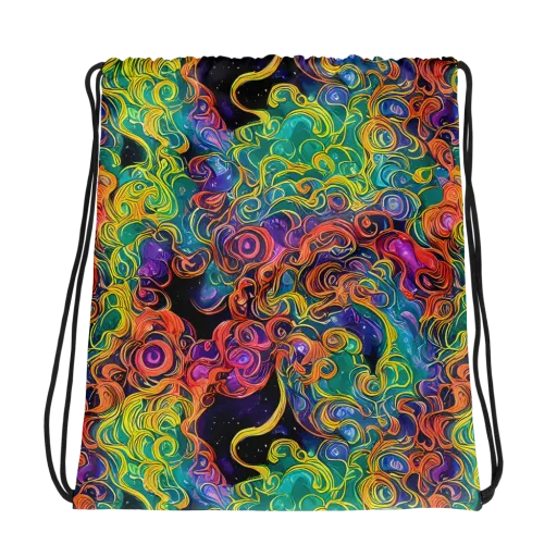 Cosmic Swirl on a Drawstring Bag