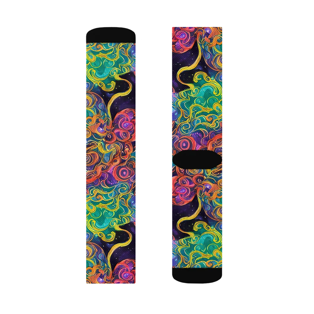 Cosmic Swirl on Socks — Left Sock