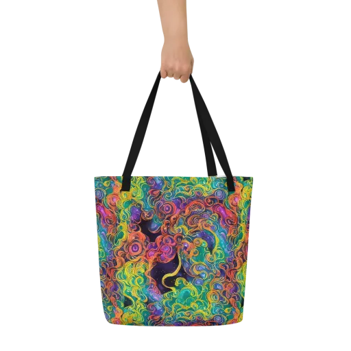 Cosmic Swirl on a Large Tote Bag W/ Pocket