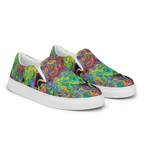 Cosmic Swirl on a Women's Slip-On Canvas Shoes