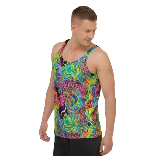 Cosmic Swirl on a Men's Tank Top