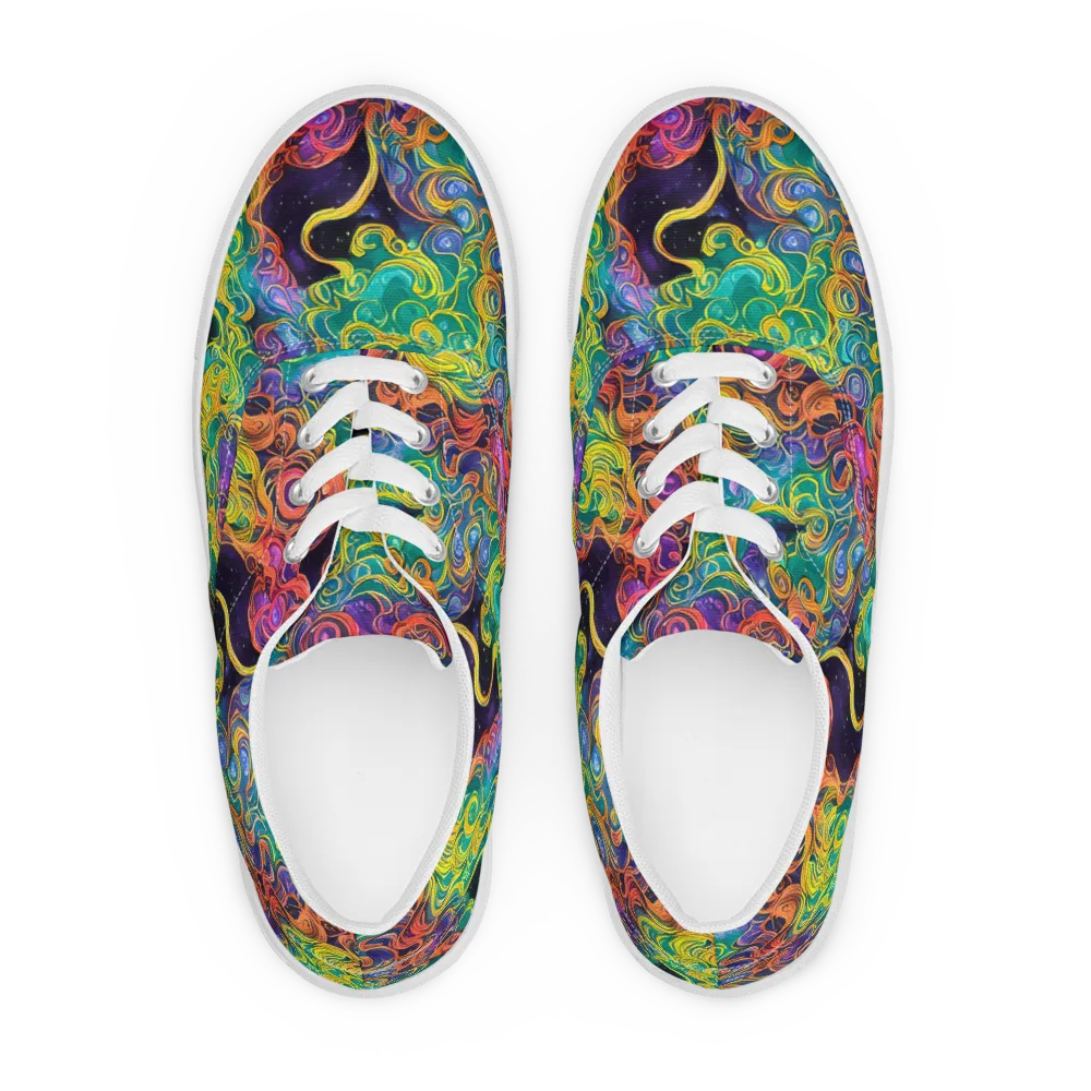 Cosmic Swirl on Men's Lace-Up Canvas Shoes — Front