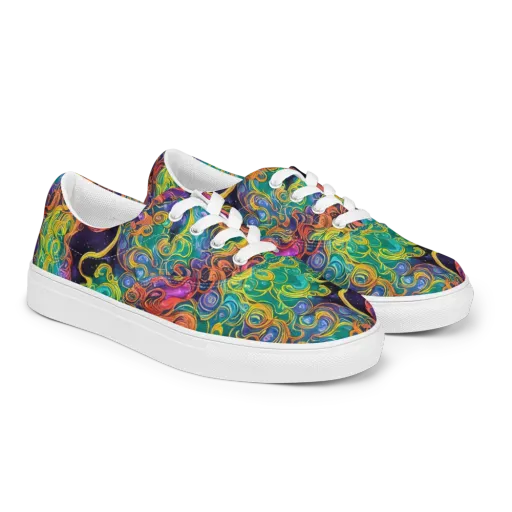Cosmic Swirl on a Men's Lace-Up Canvas Shoes
