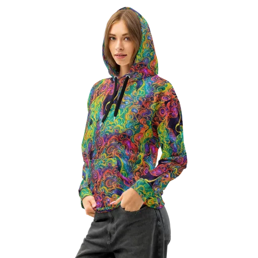 Cosmic Swirl on a Cotton Hoodie