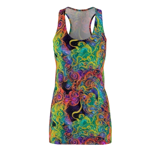 Cosmic Swirl on a Racerback Dress