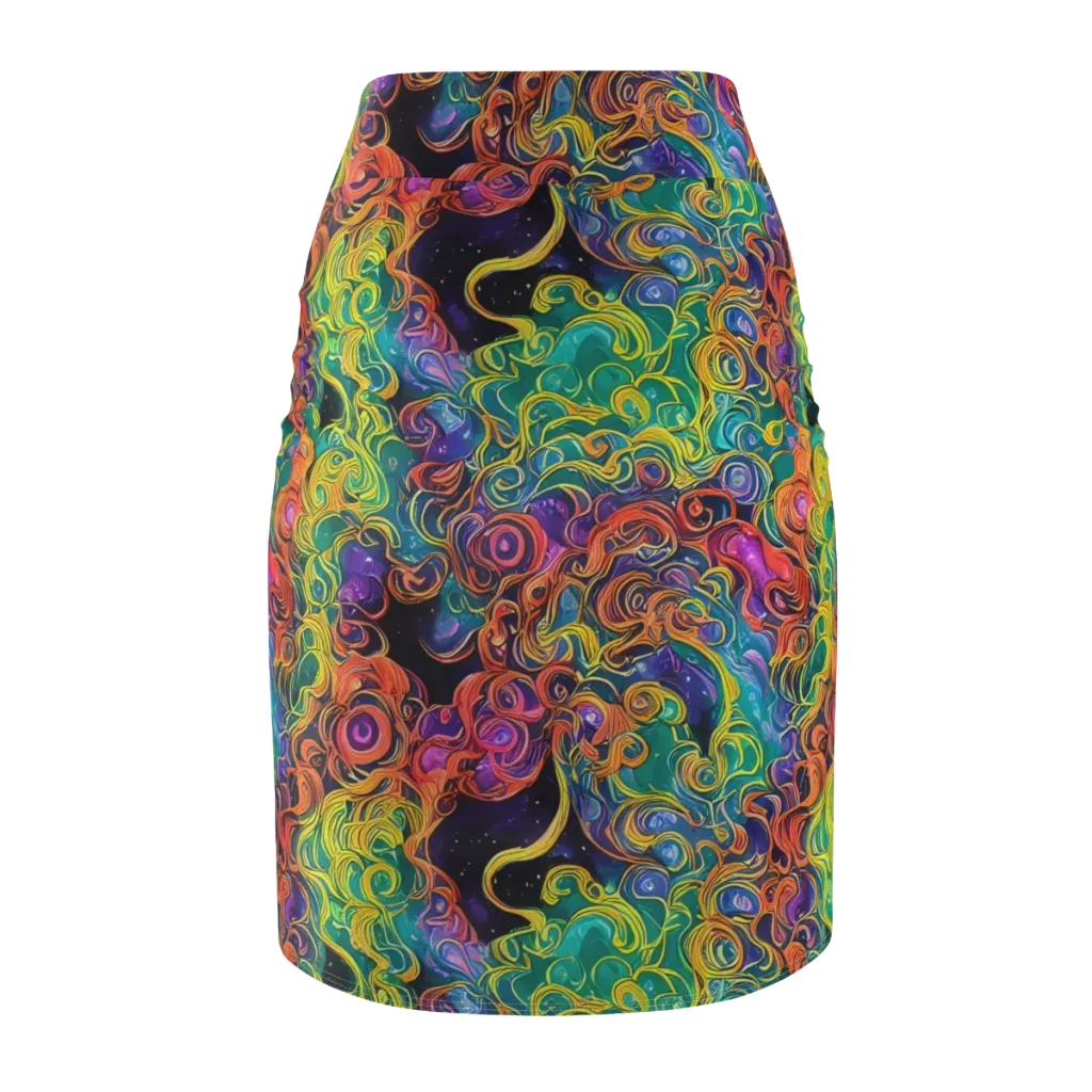 Cosmic Swirl on Pencil Skirt — Back