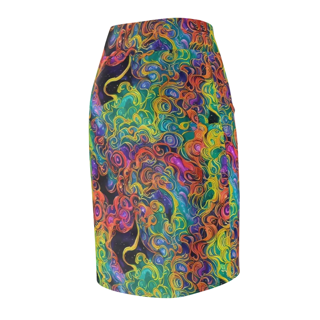 Cosmic Swirl on Pencil Skirt — Back Side