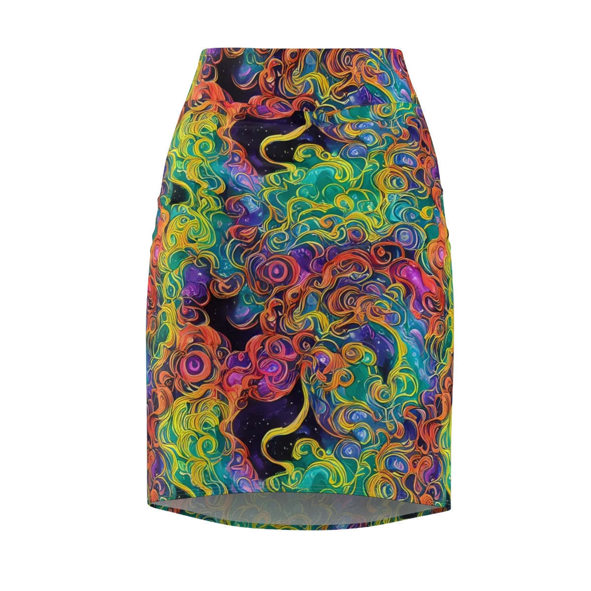 Cosmic Swirl on Pencil Skirt — Front