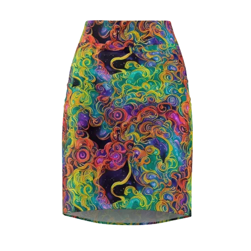 Cosmic Swirl on a Pencil Skirt