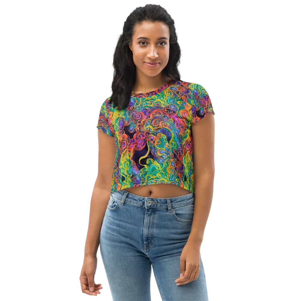 Cosmic Swirl on Crop Tee — Front