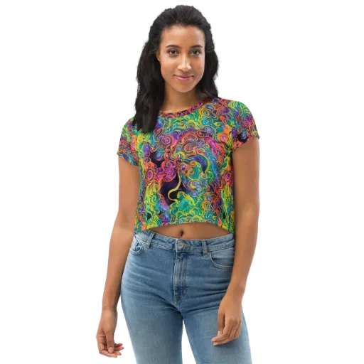 Cosmic Swirl on a Crop Tee