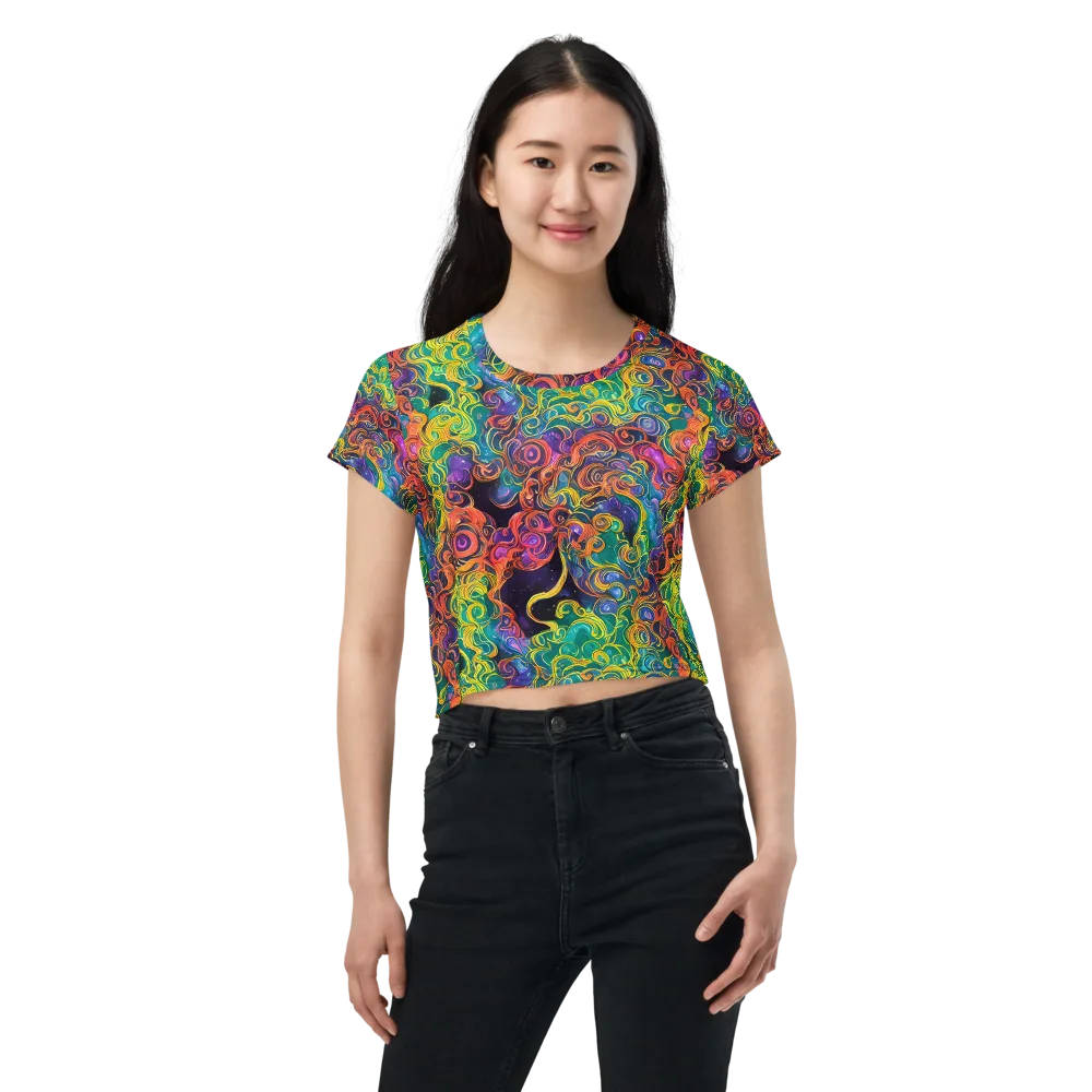 Cosmic Swirl on Crop Tee — Front