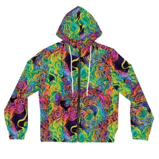 Cosmic Swirl on a Women's Full-Zip Hoodie