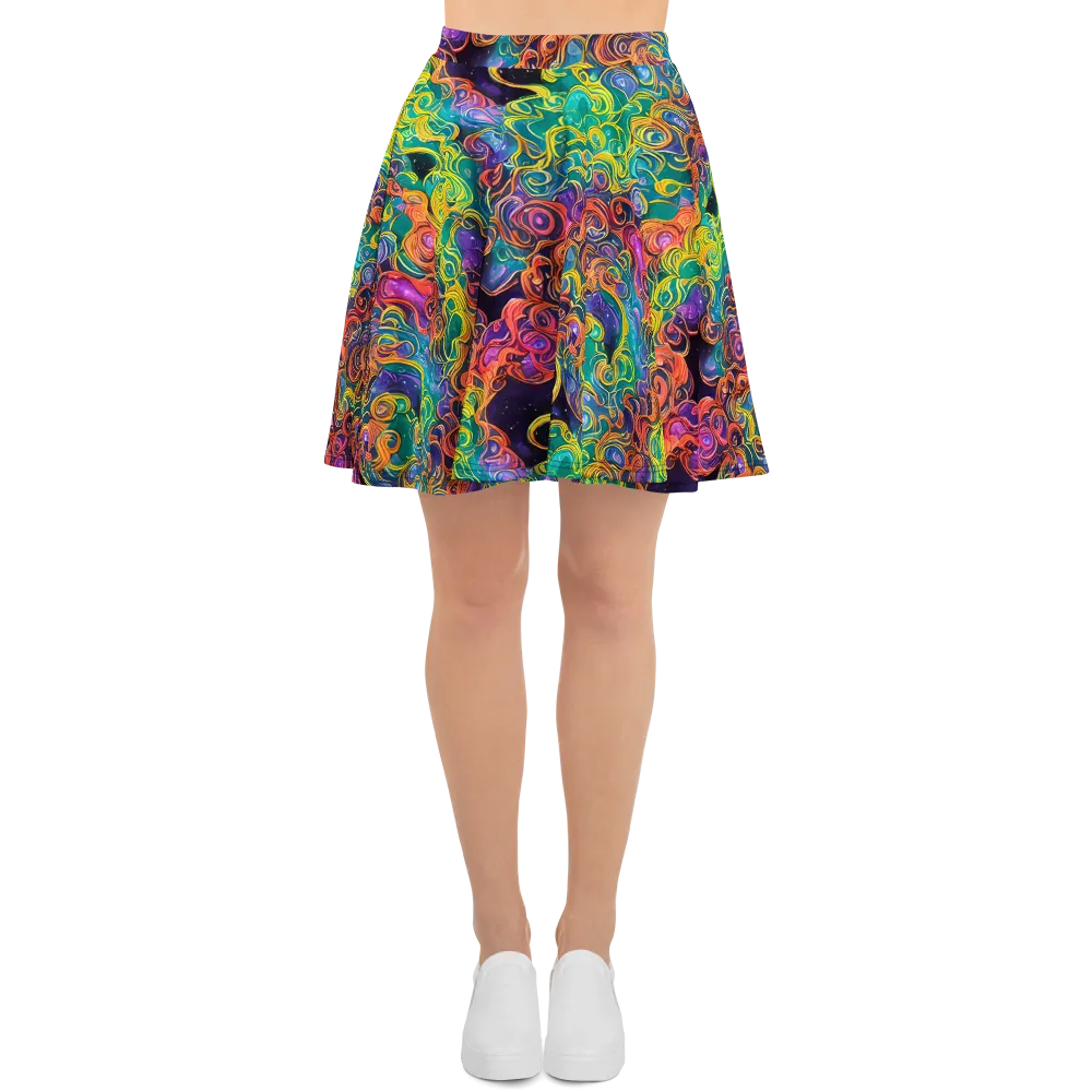 Cosmic Swirl on Skater Skirt — Front