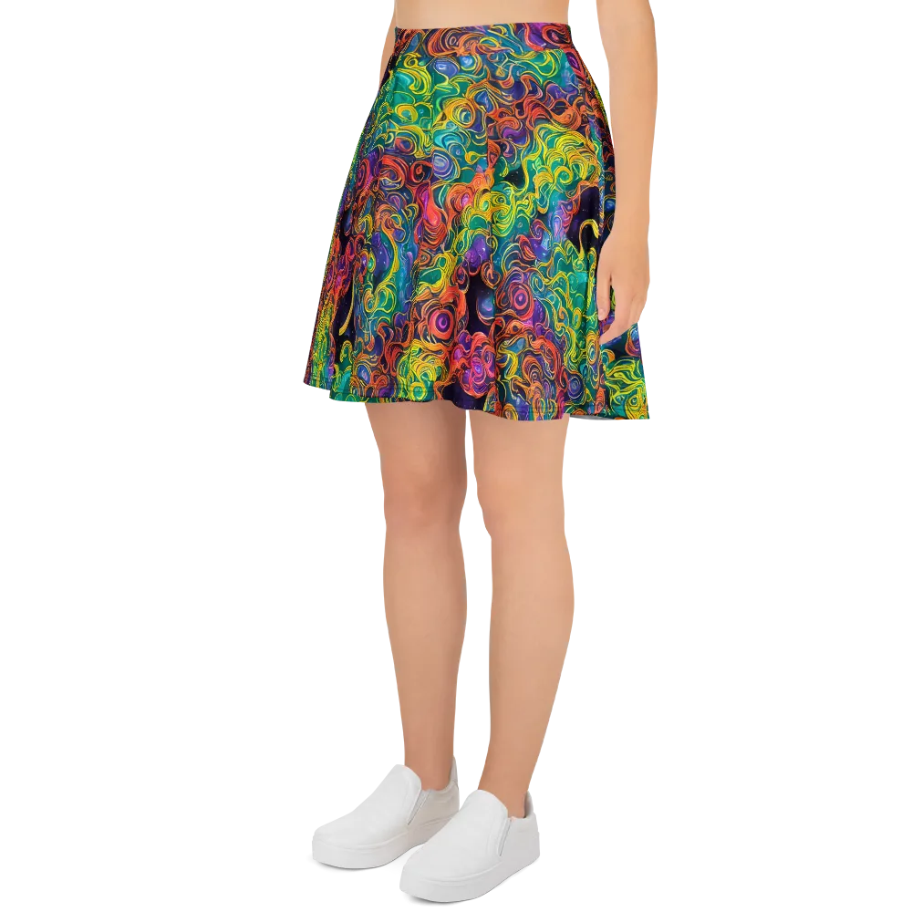 Cosmic Swirl on Skater Skirt — Left