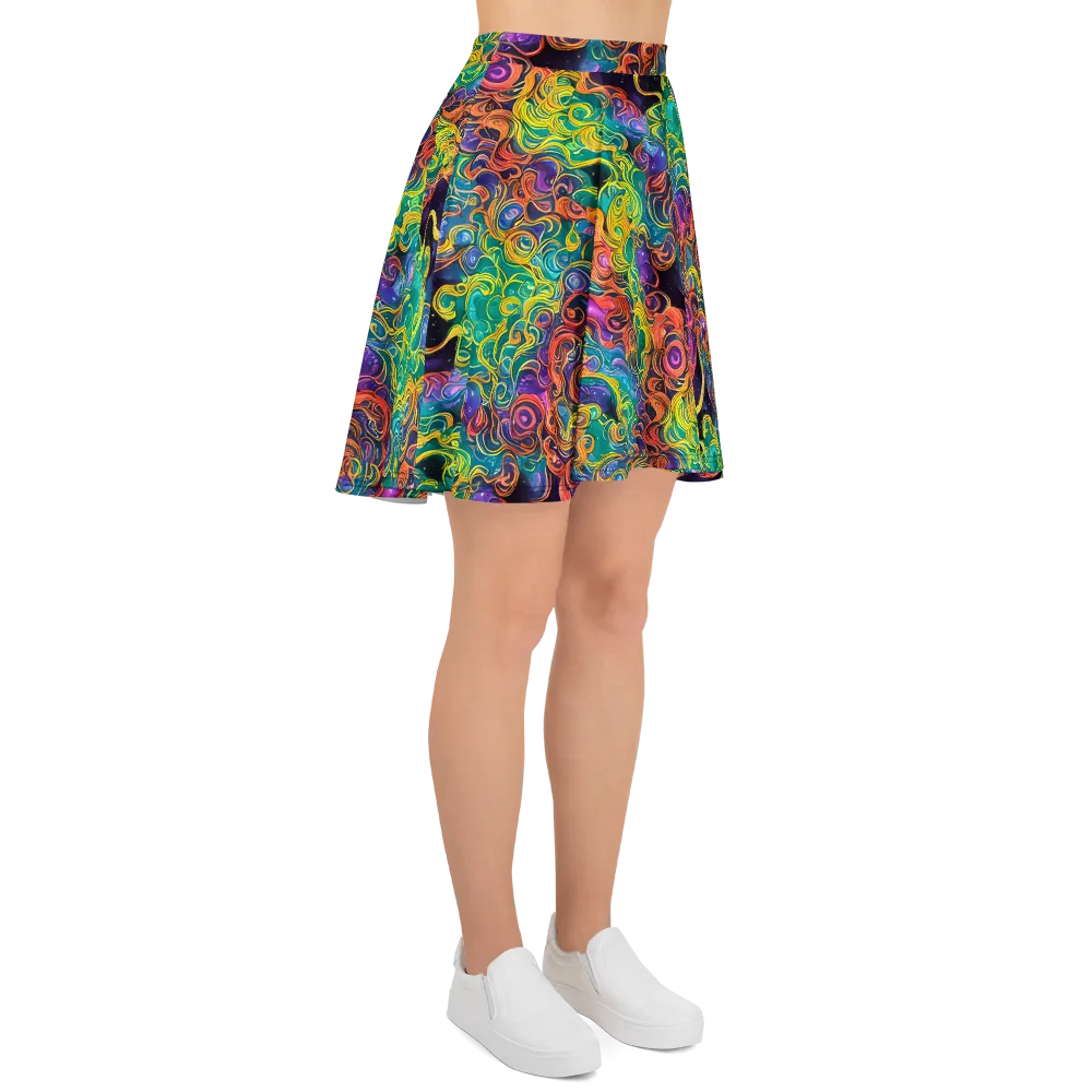 Cosmic Swirl on Skater Skirt — Right