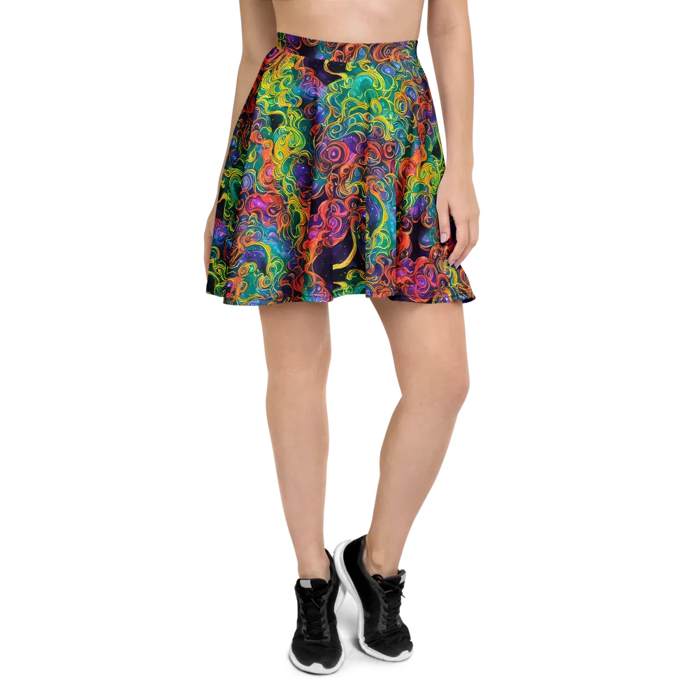 Cosmic Swirl on Skater Skirt — Front