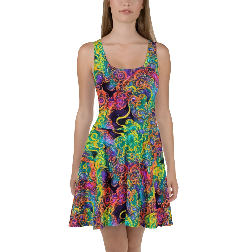 Cosmic Swirl on Skater Dress — Front
