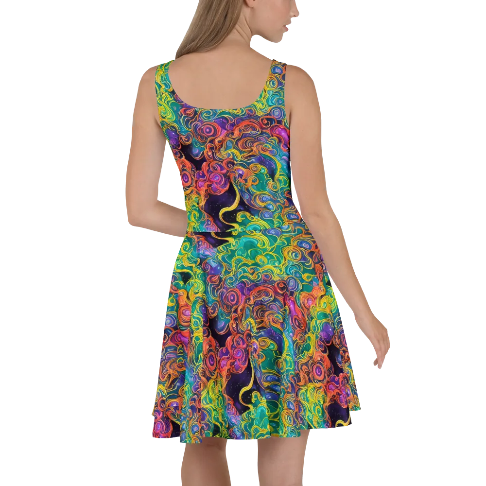 Cosmic Swirl on Skater Dress — Back